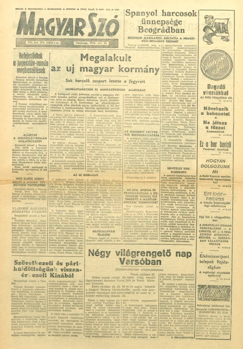 Magyar Szó, 13. évf. 1956. október 28. 295. sz. 1–20. oldal