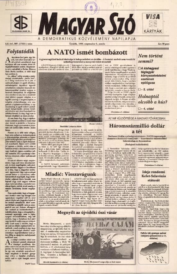 Magyar Szó, 52. évf. 1995. szeptember 6. 207. sz. 1–16. oldal