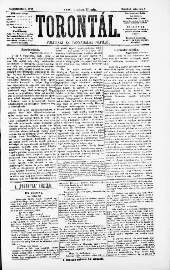 Torontál, 24. évf. 1895. március 9. 57. sz.