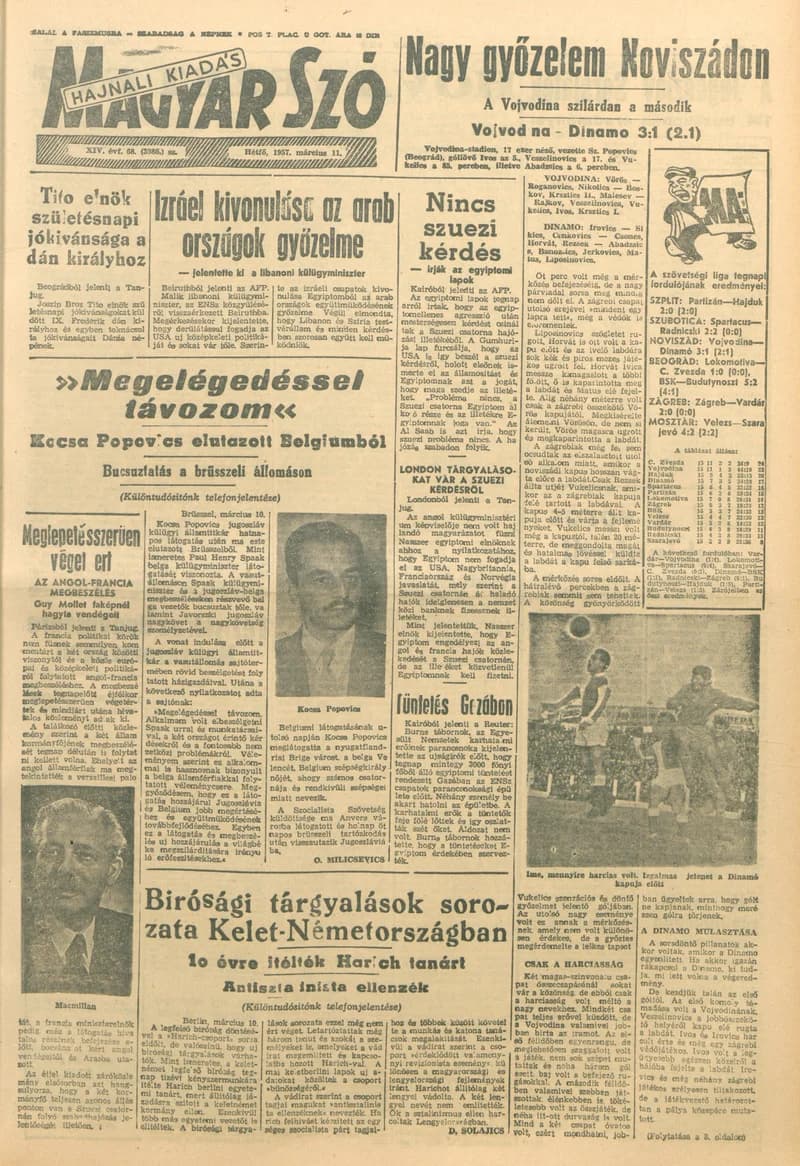 Magyar Szó, 14. évf. 1957. március 11. 68. sz. 1–16. oldal