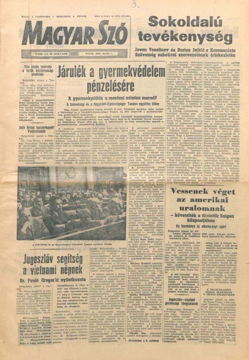 Magyar Szó, 23. évf. 1966. április 1. 89. sz.