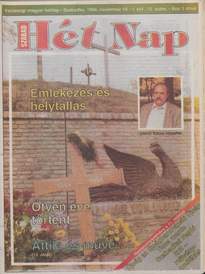 Szabad Hét Nap, 1. évf. 1994. november 10. 15. sz.