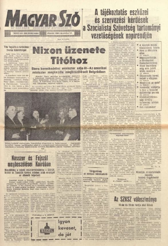Magyar Szó, 26. évf. 1969. december 19. 348. sz. 1–12. oldal