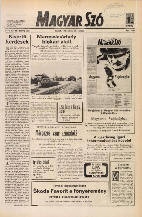 Magyar Szó, 47. évf. 1990. március 24. 81. sz. 1–24. oldal