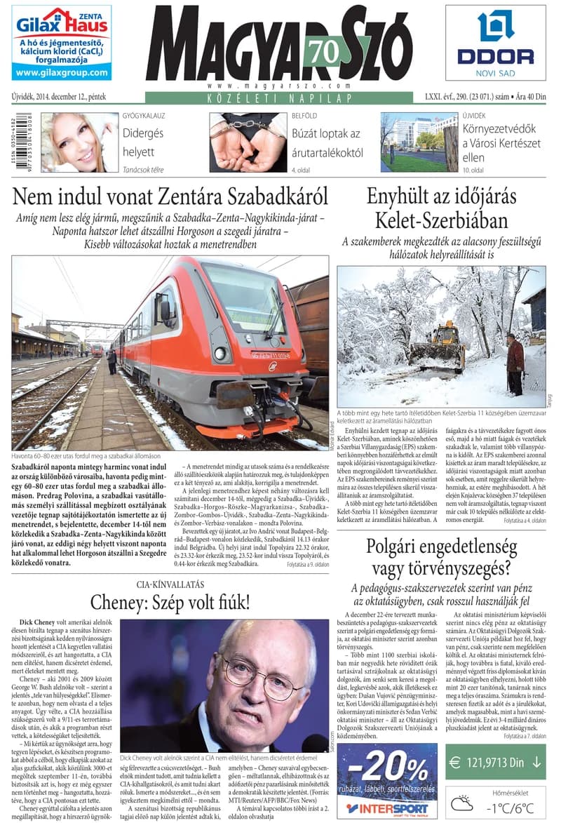 Magyar Szó, 71. évf. 2014. december 12. 290. sz. 1–16. oldal