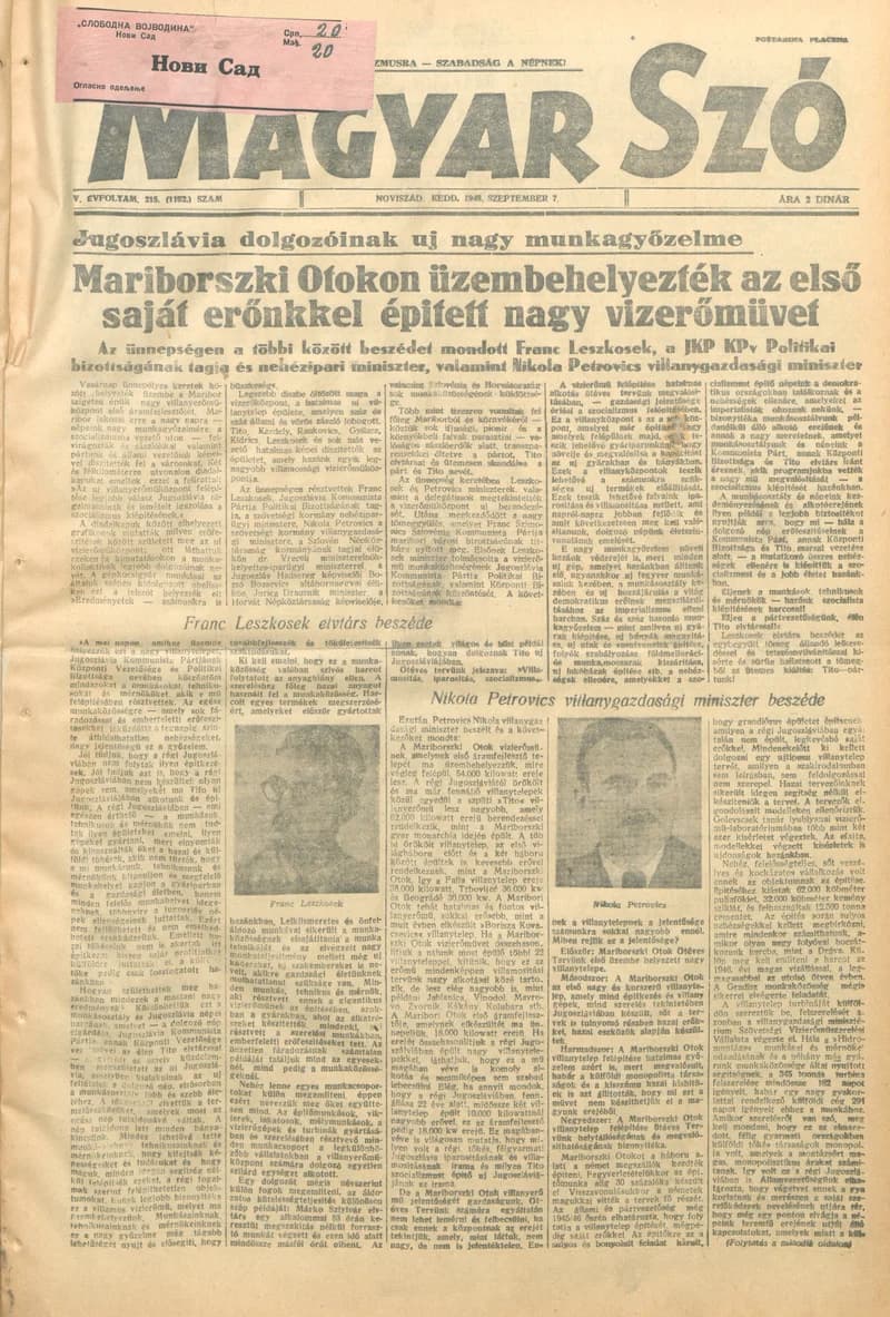 Magyar Szó, 5. évf. 1948. szeptember 7. 215. sz. 1–4. oldal