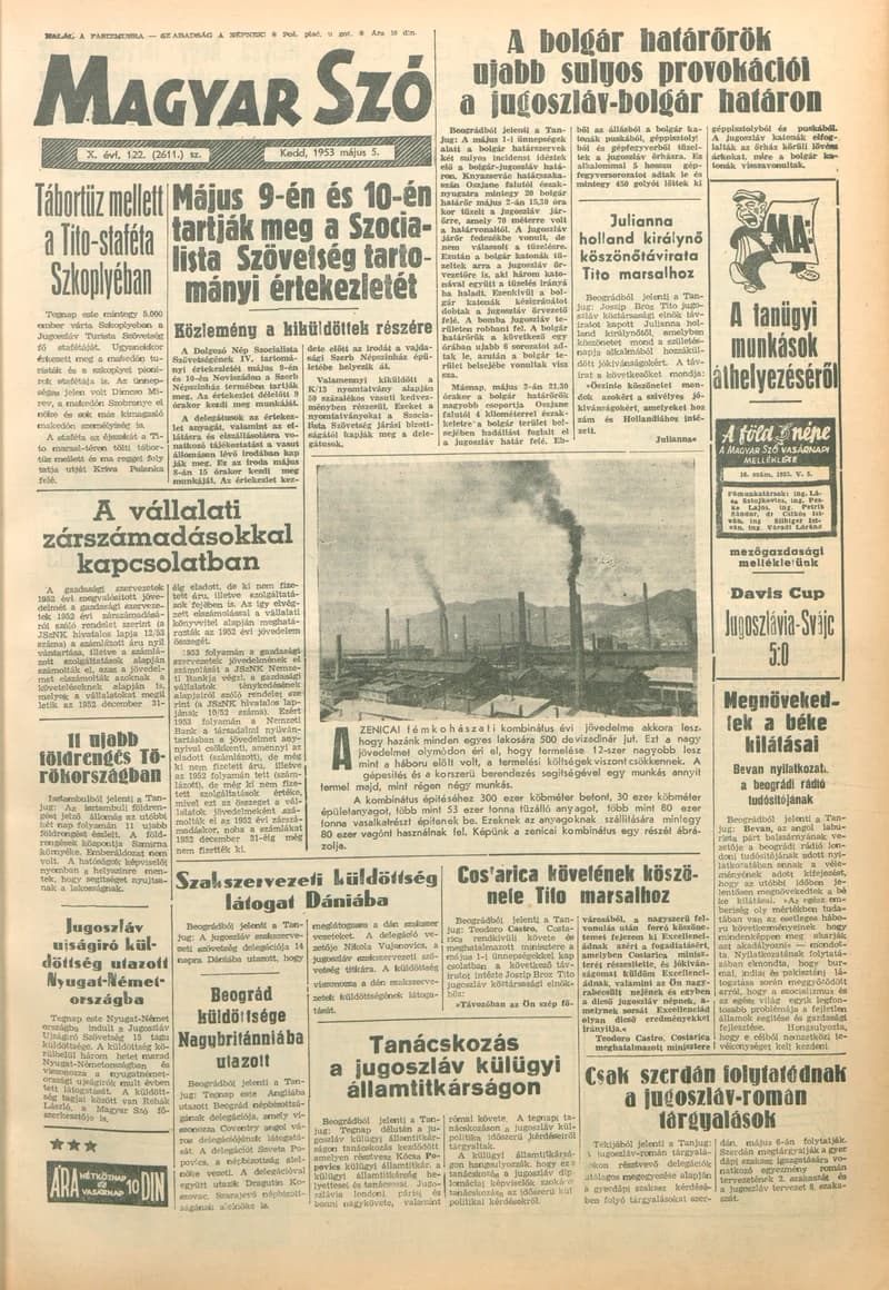 Magyar Szó, 10. évf. 1953. május 5. 122. sz. 1–14. oldal