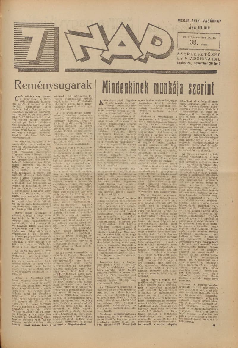 7 Nap, 9. évf. 1954. szeptember 19. 38. sz. 1–16. oldal