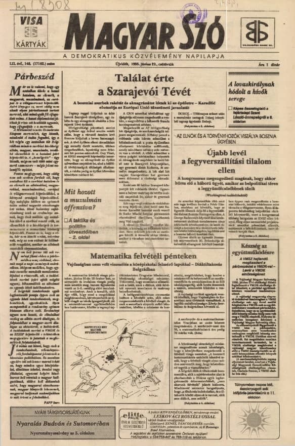 Magyar Szó, 52. évf. 1995. június 29. 148. sz. 1–16. oldal