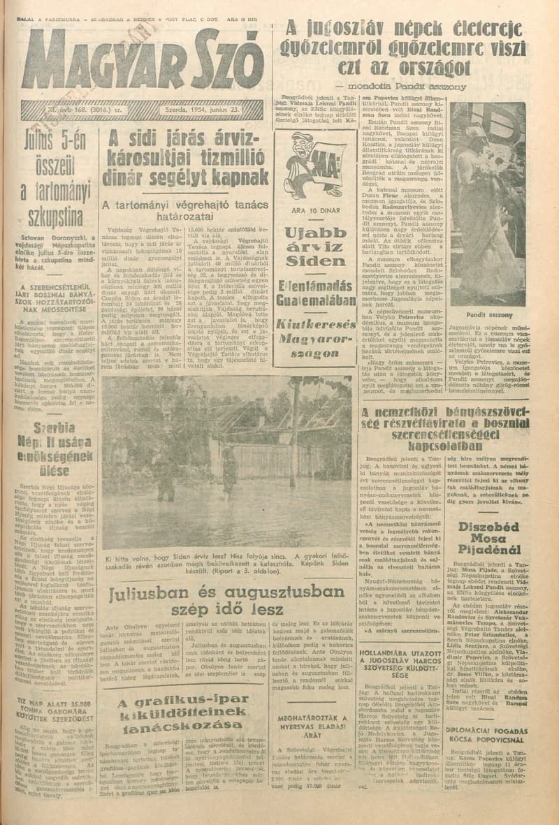 Magyar Szó, 11. évf. 1954. június 23. 168. sz. 1–8. oldal