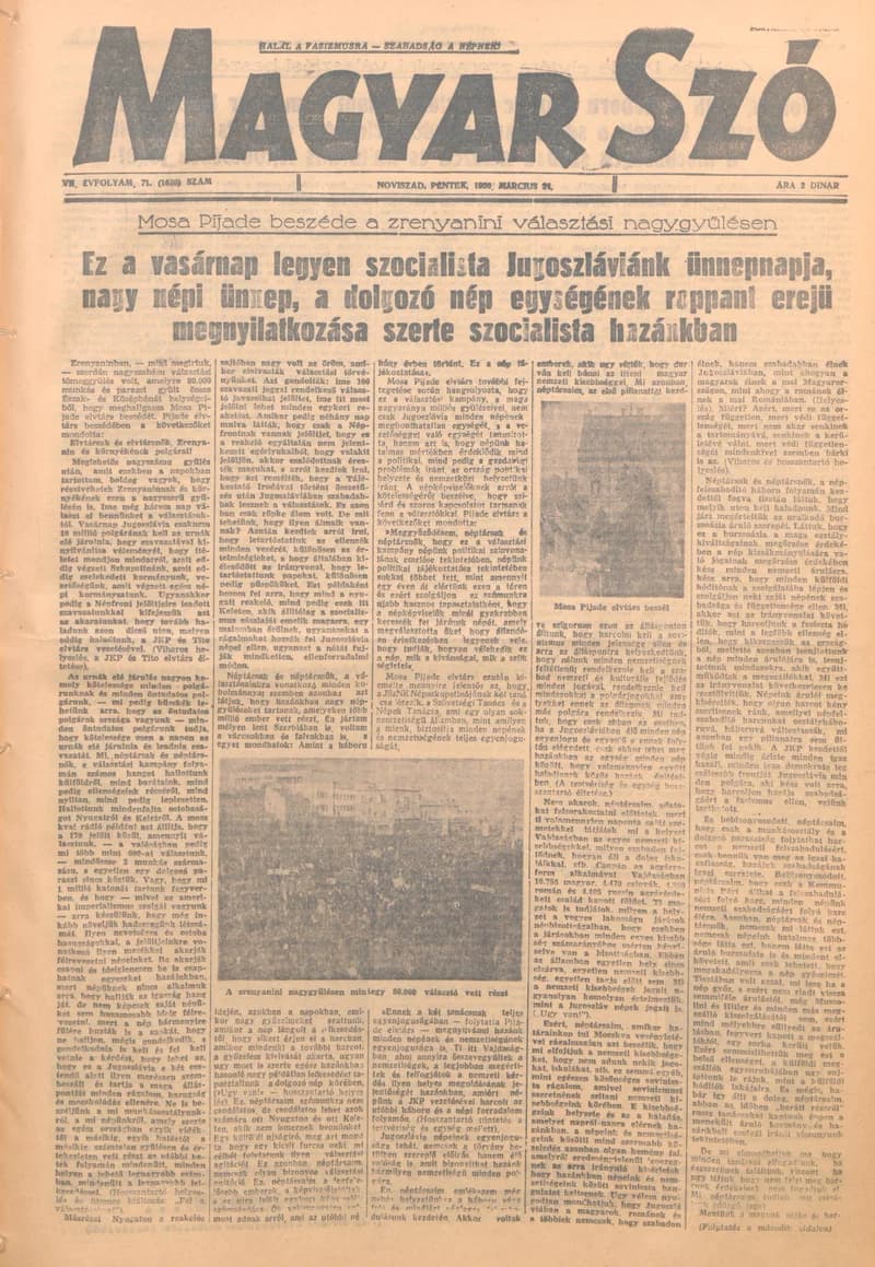 Magyar Szó, 7. évf. 1950. március 24. 71. sz. 1–6. oldal