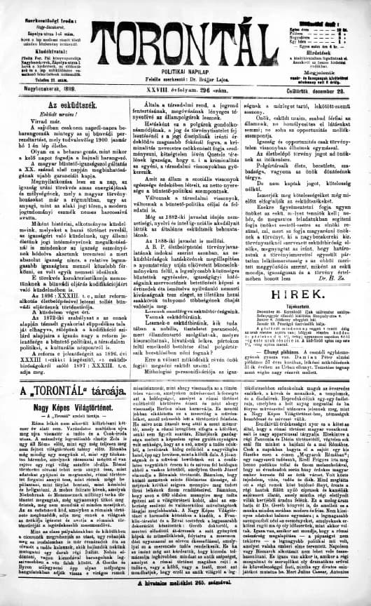 Torontál, 28. évf. 1899. december 28. 296. sz.