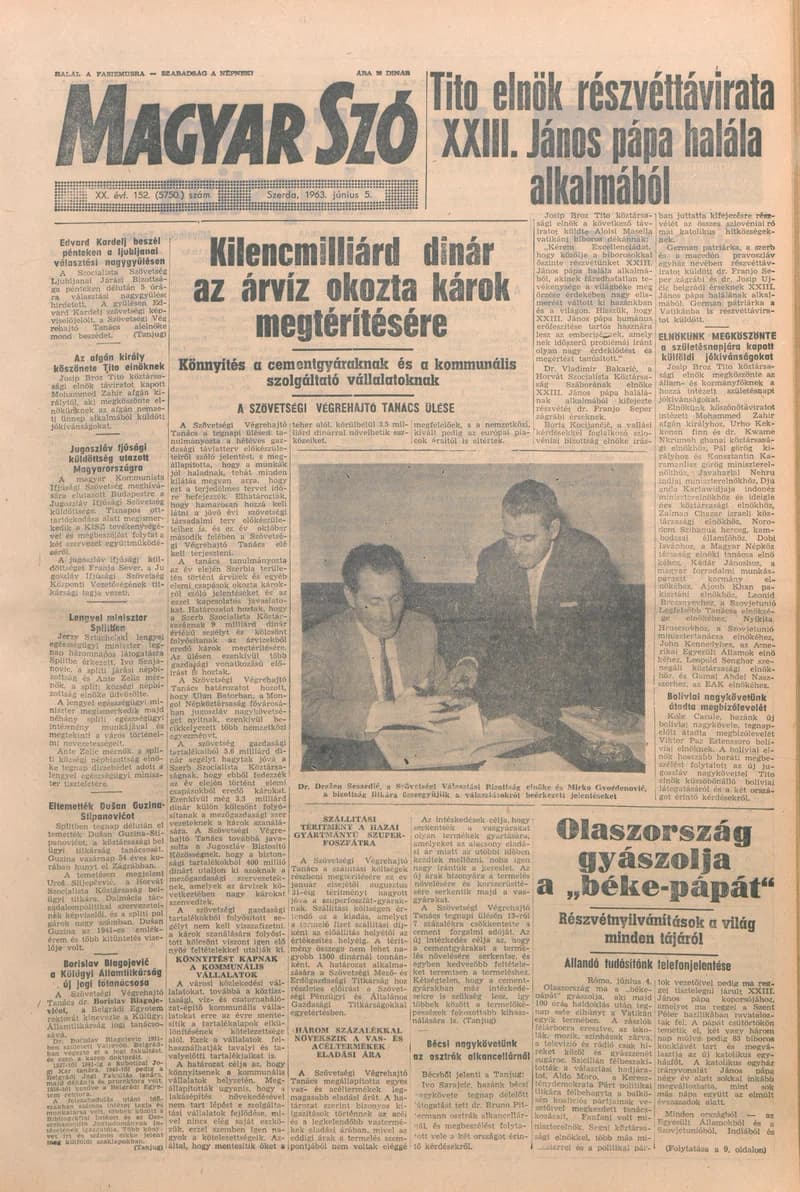 Magyar Szó, 20. évf. 1963. június 5. 152. sz. 1–16. oldal
