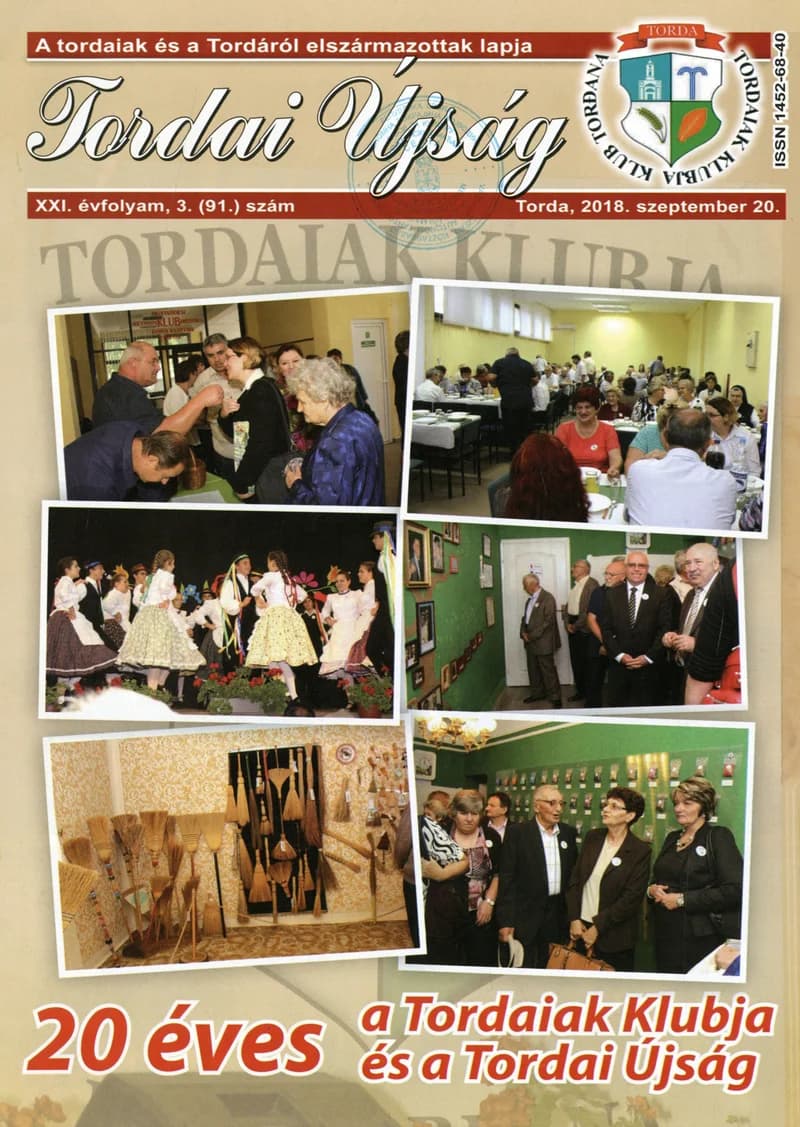 Tordai Újság, 21. évf. 2018. szeptember 20. 3. sz. 1–28. oldal