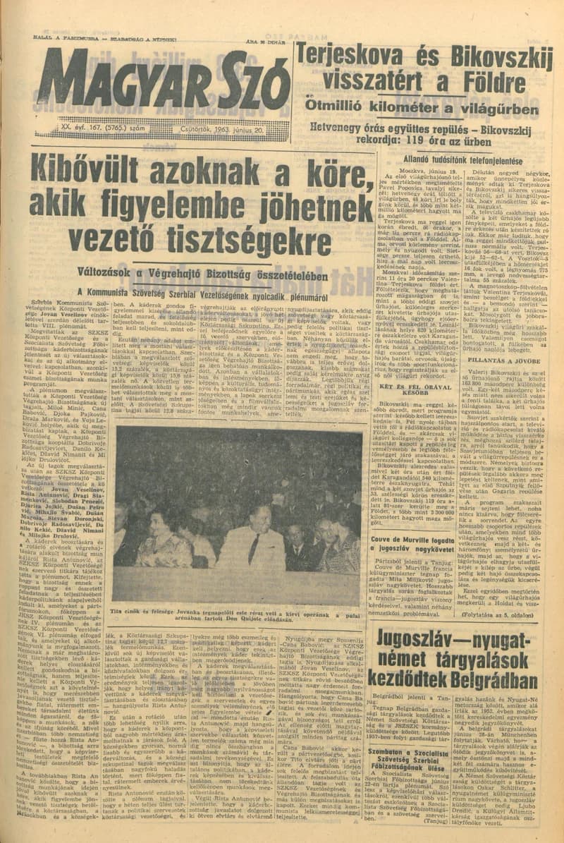 Magyar Szó, 20. évf. 1963. június 20. 167. sz. 1–14. oldal