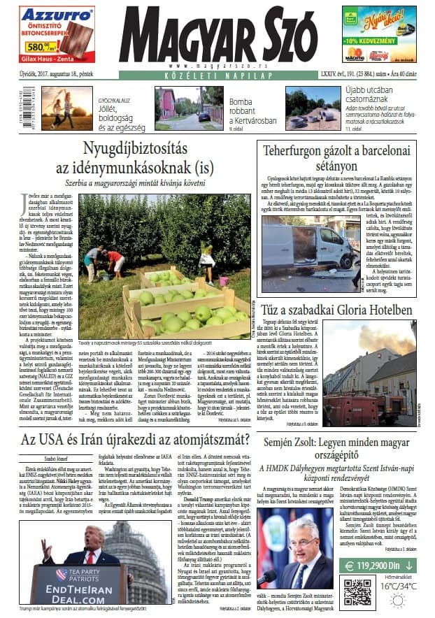 Magyar Szó, 74. évf. 2017. augusztus 18. 191. sz. 1–16. oldal
