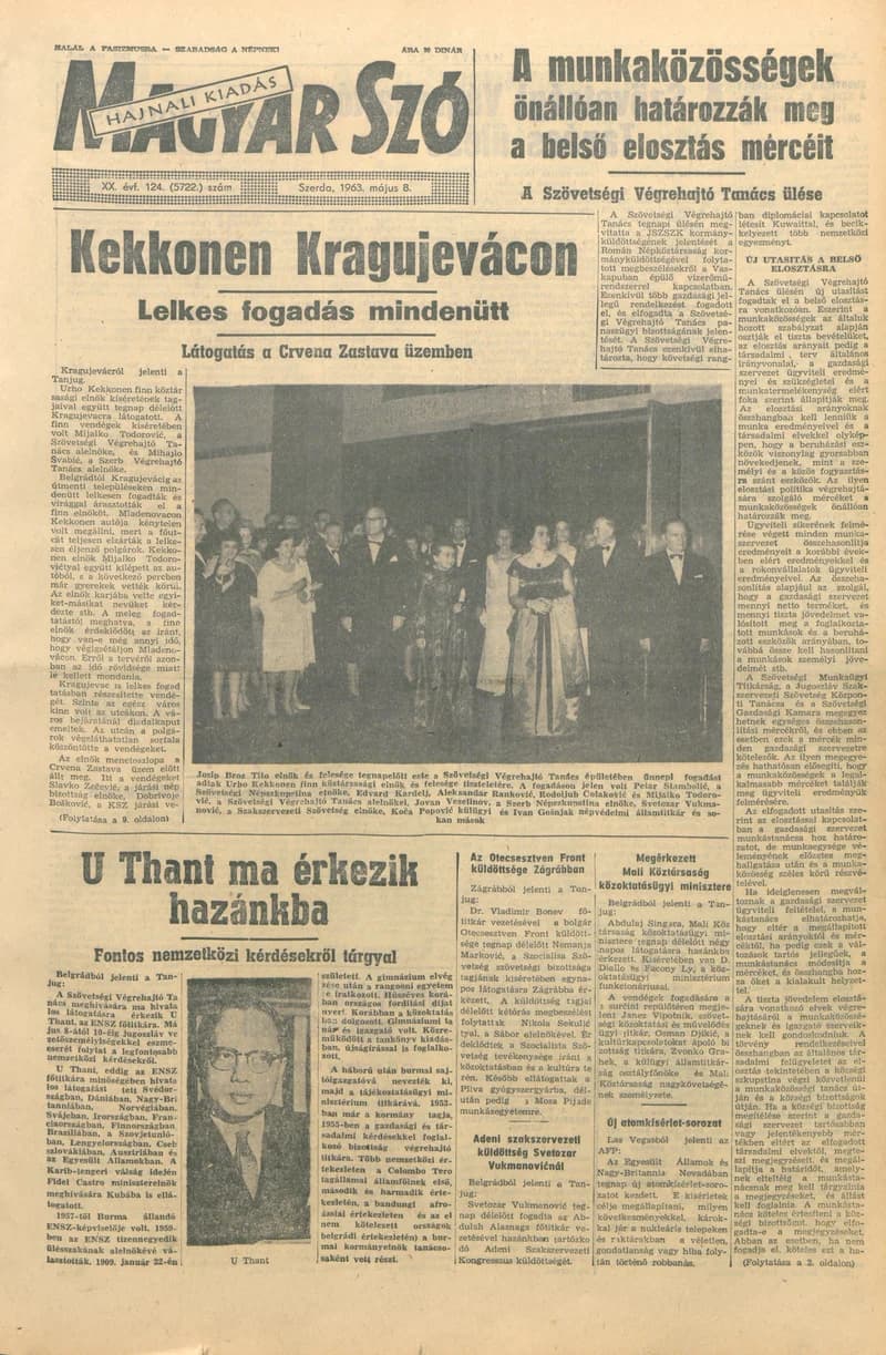 Magyar Szó, 20. évf. 1963. május 8. 124. sz. 1–16. oldal