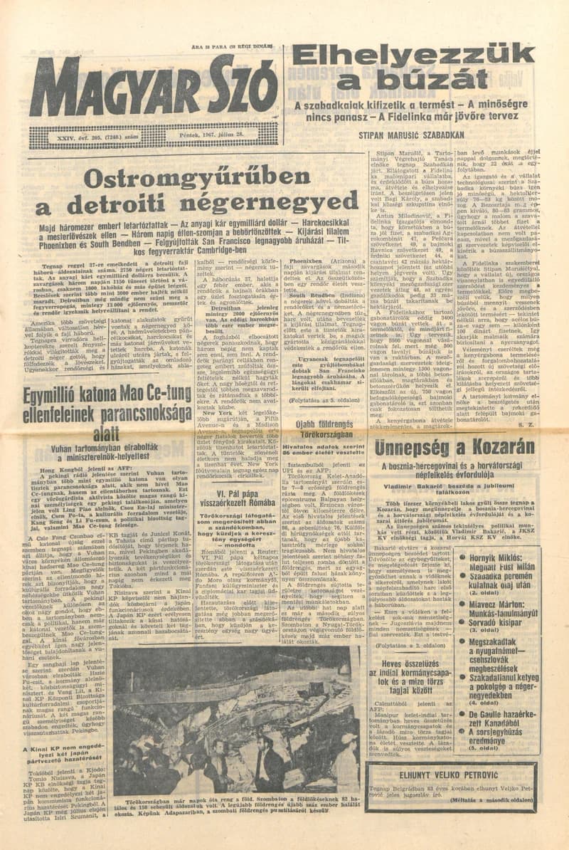 Magyar Szó, 24. évf. 1967. július 28. 205. sz. 1–12. oldal
