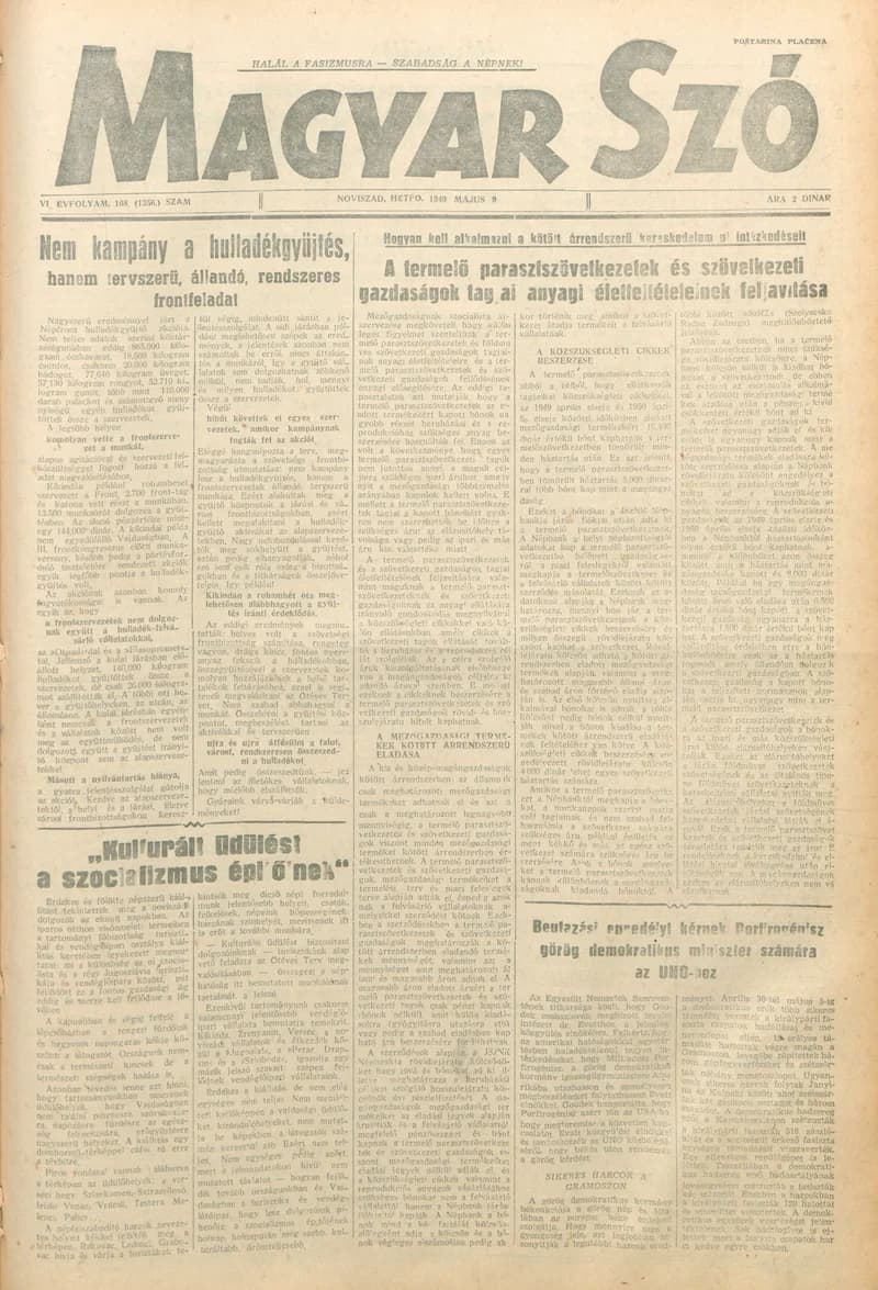 Magyar Szó, 6. évf. 1949. május 9. 108. sz. 1–4. oldal