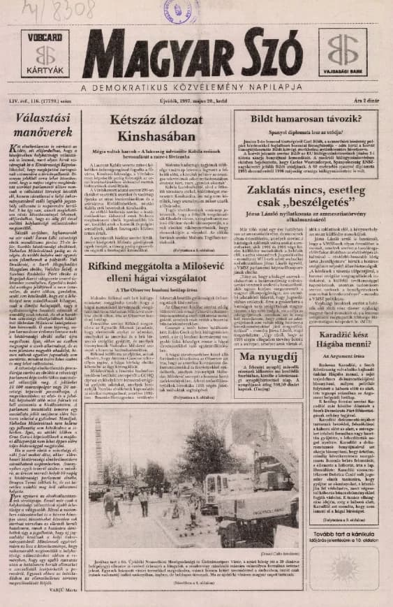 Magyar Szó, 54. évf. 1997. május 20. 116. sz. 1–16. oldal