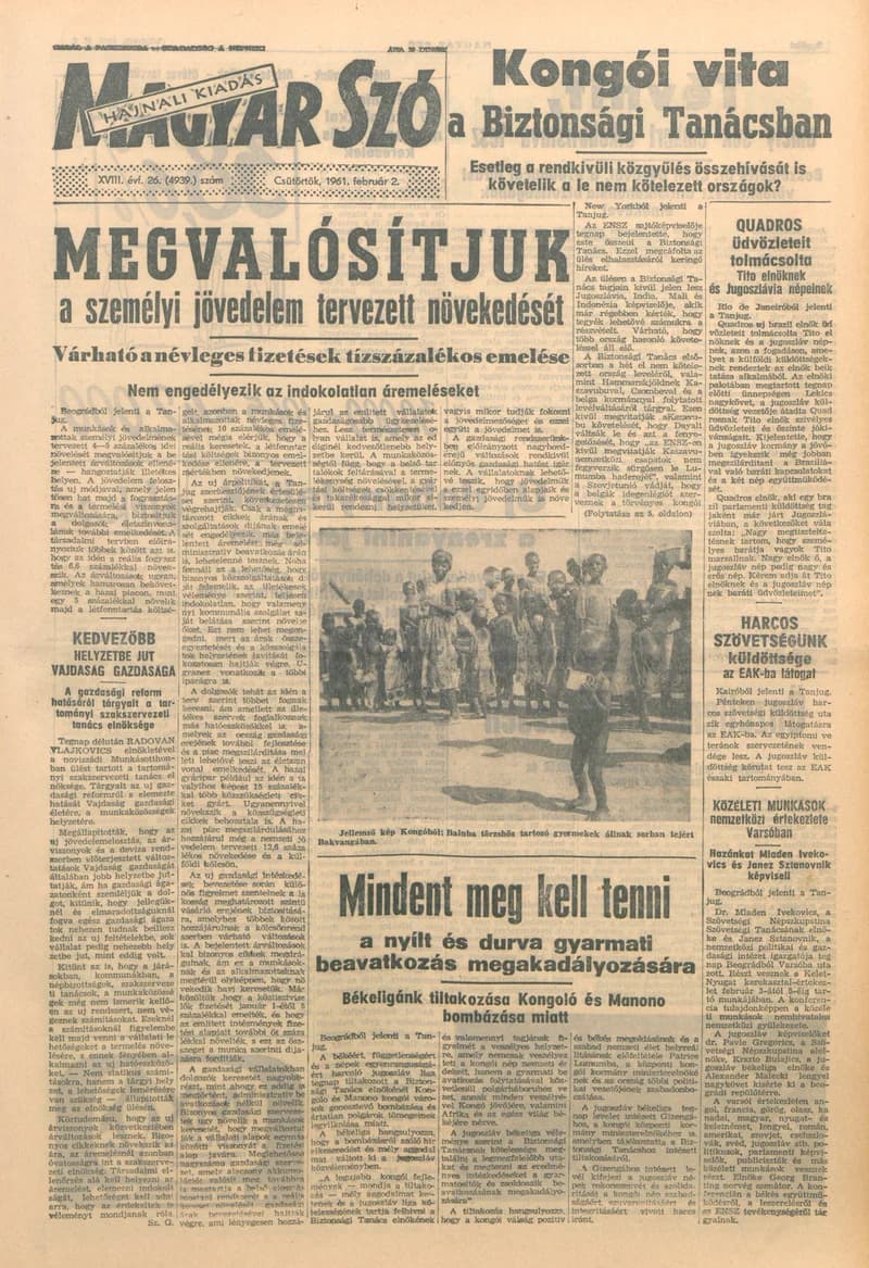 Magyar Szó, 18. évf. 1961. február 2. 26. sz. 1–12. oldal