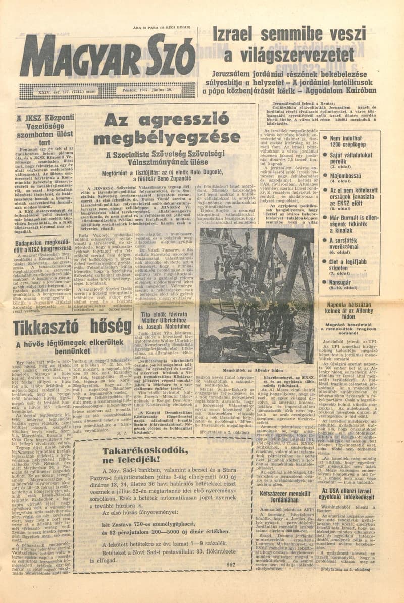 Magyar Szó, 24. évf. 1967. június 30. 177. sz. 1–14. oldal