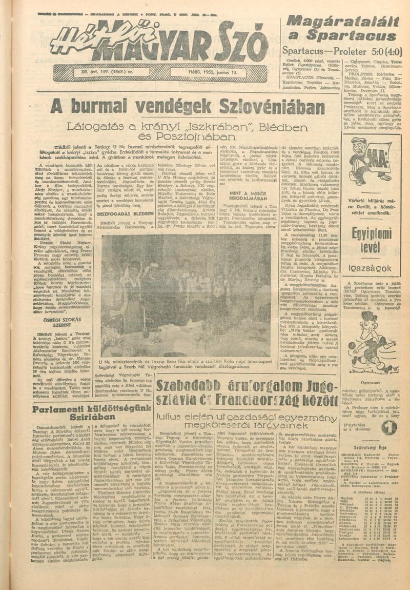 Magyar Szó, 12. évf. 1955. június 13. 159. sz. 1–6. oldal