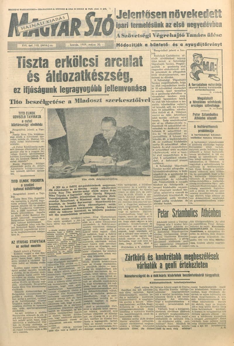 Magyar Szó, 16. évf. 1959. május 20. 118. sz. 1–14. oldal