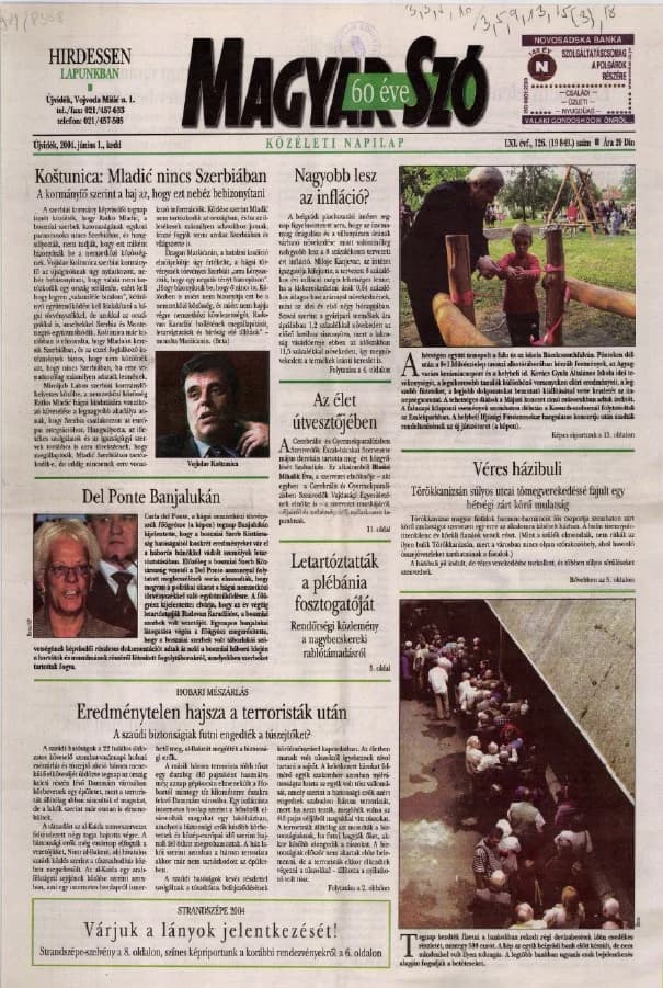 Magyar Szó, 61. évf. 2004. június 1. 126. sz. 1–20. oldal
