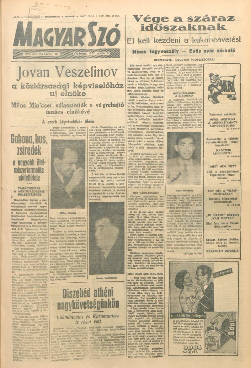 Magyar Szó, 14. évf. 1957. április 7. 95. sz. 1–12. oldal
