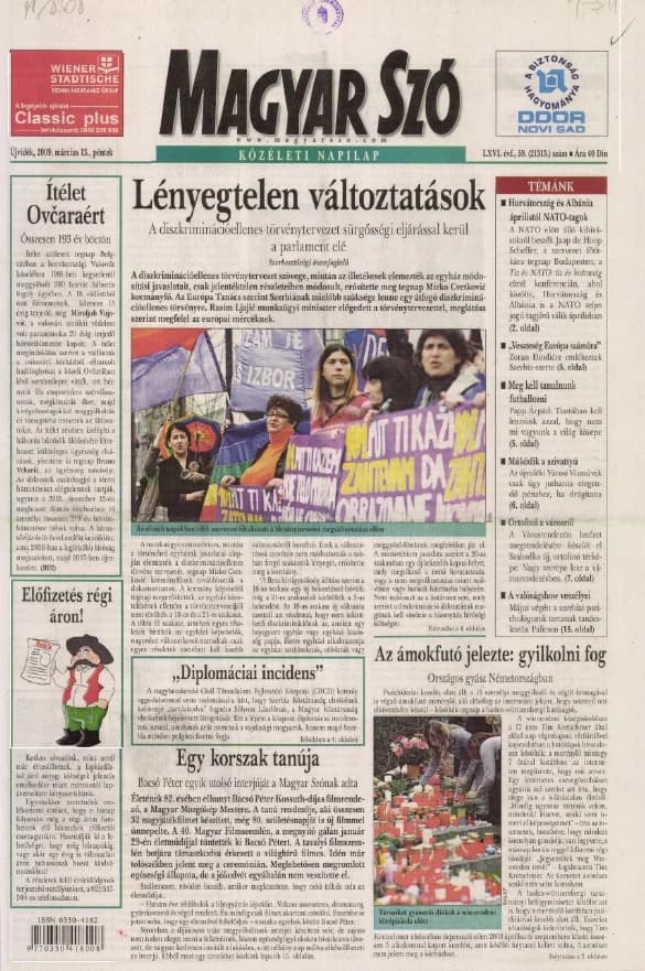 Magyar Szó, 66. évf. 2009. március 13. 59. sz. 1–20. oldal