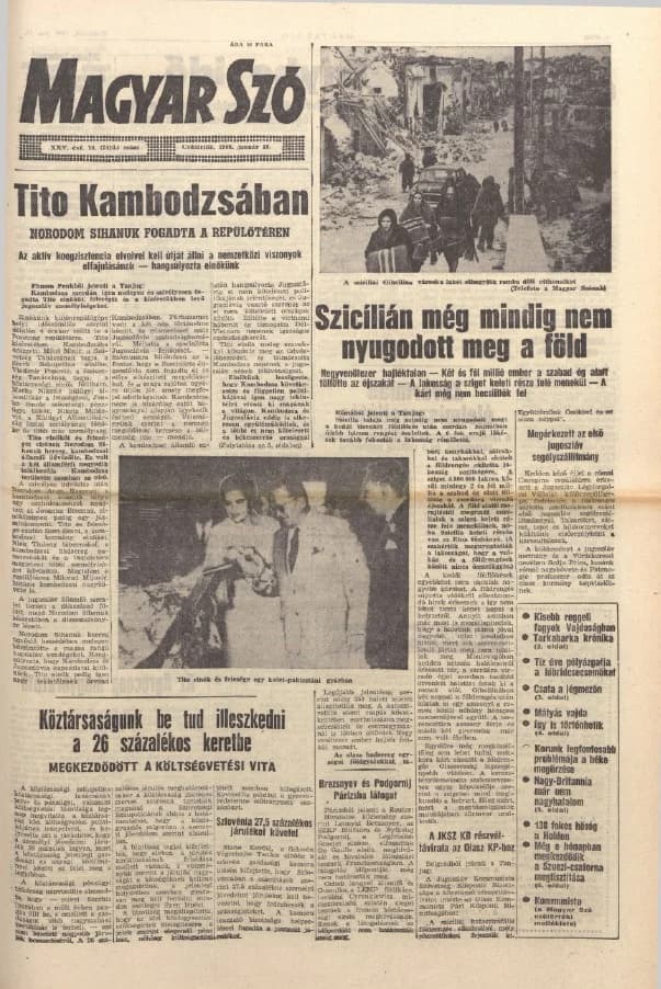 Magyar Szó, 25. évf. 1968. január 18. 16. sz. 1–20. oldal