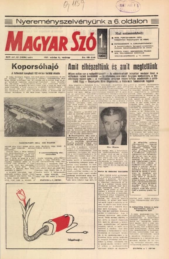 Magyar Szó, 44. évf. 1987. március 8. 65. sz. 1–32. oldal