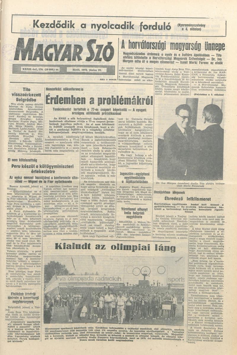 Magyar Szó, 32. évf. 1975. június 23. 170. sz.