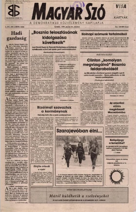 Magyar Szó, 50. évf. 1993. június 19. 163. sz. 1–16. oldal