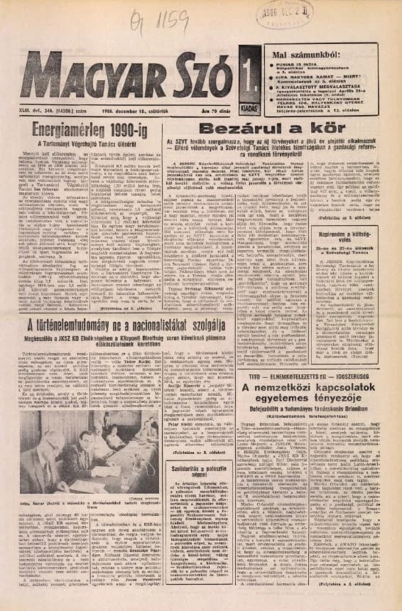 Magyar Szó, 43. évf. 1986. december 18. 346. sz. 1–20. oldal