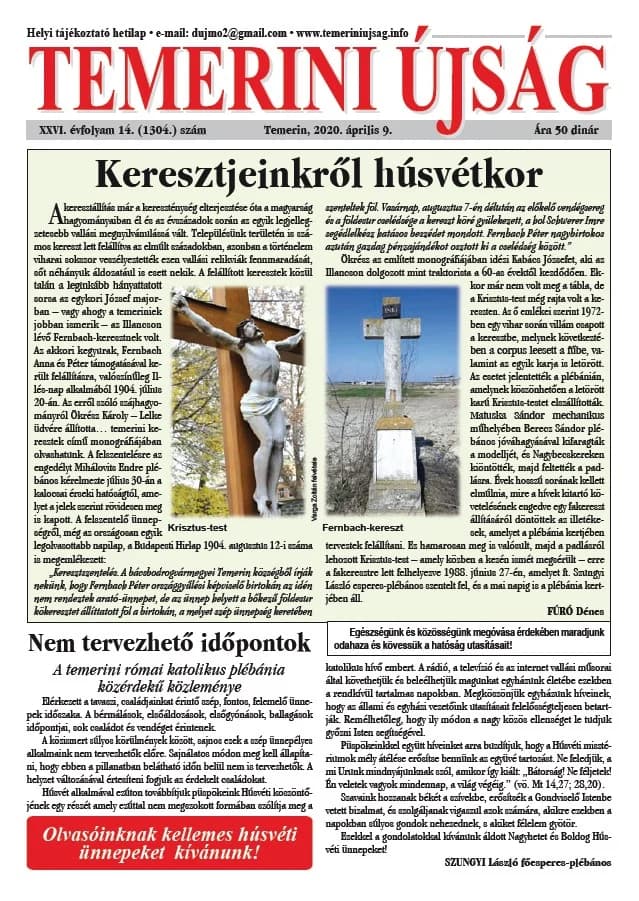 Temerini Újság, 26. évf. 2020. április 9. 14. sz.