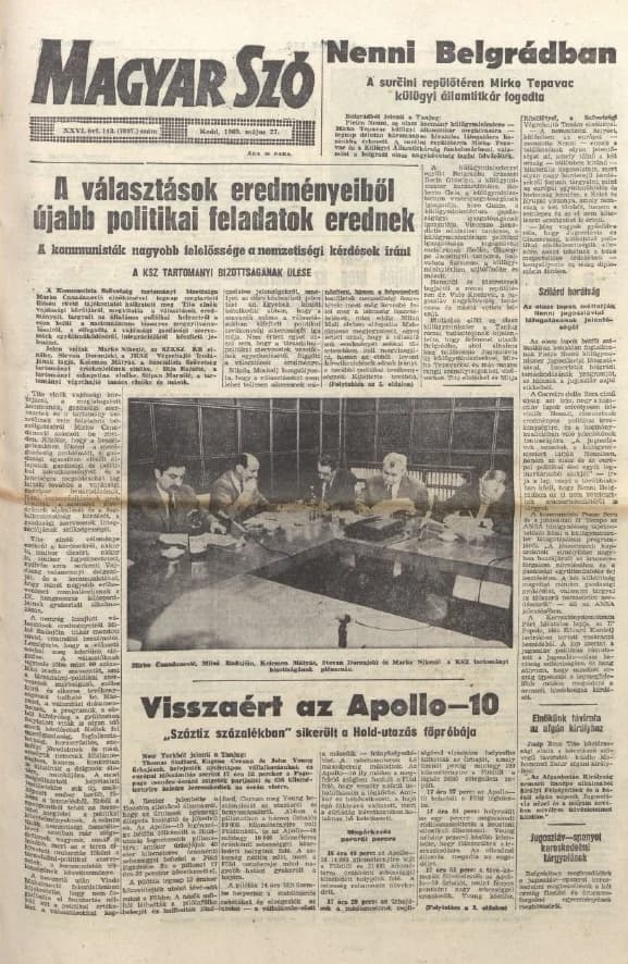 Magyar Szó, 26. évf. 1969. május 27. 143. sz. 1–20. oldal