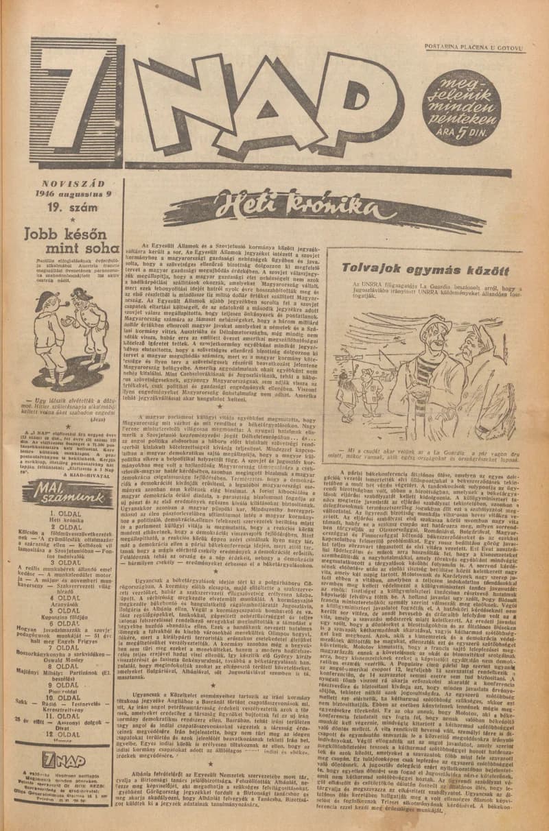 7 Nap, 1. évf. 1946. augusztus 9. 19. sz. 1–12. oldal