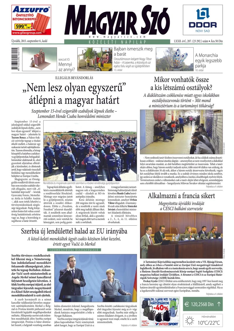 Magyar Szó, 72. évf. 2015. szeptember 8. 207. sz. 1–20. oldal