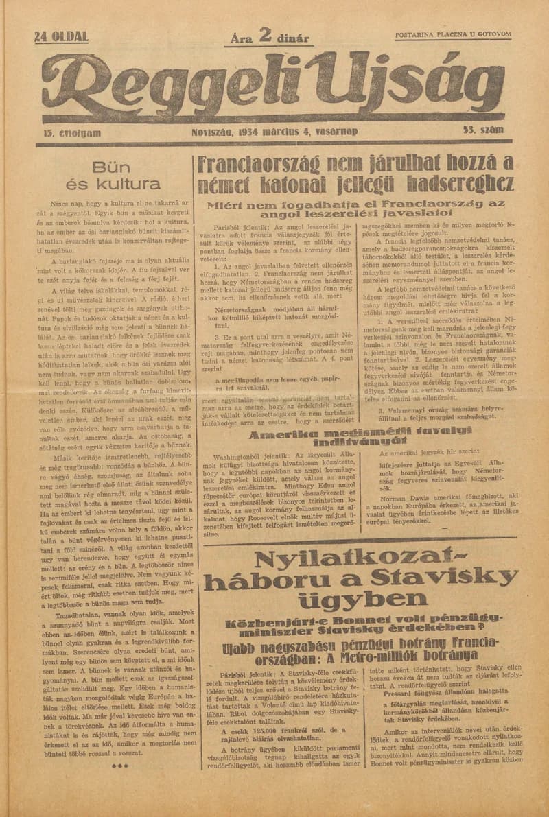 Reggeli Újság, 15. évf. 1934. március 4. 53. sz.