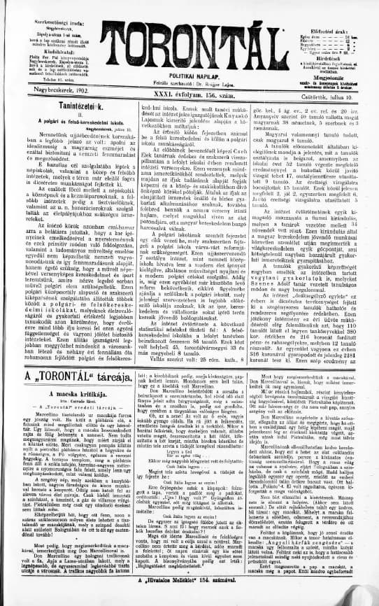 Torontál, 31. évf. 1902. július 10. 156. sz.