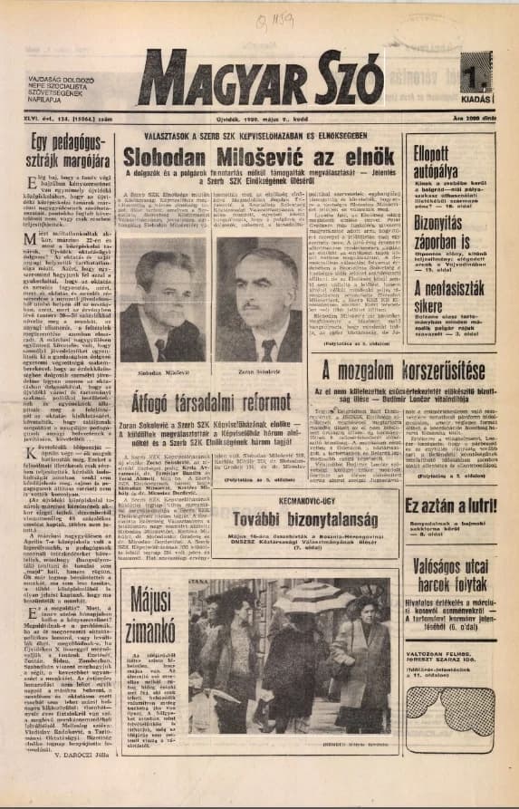 Magyar Szó, 46. évf. 1989. május 9. 124. sz. 1–20. oldal