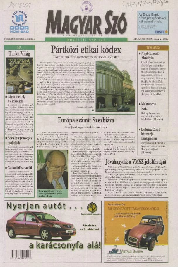 Magyar Szó, 63. évf. 2006. december 7. 286. sz. 1–20. oldal