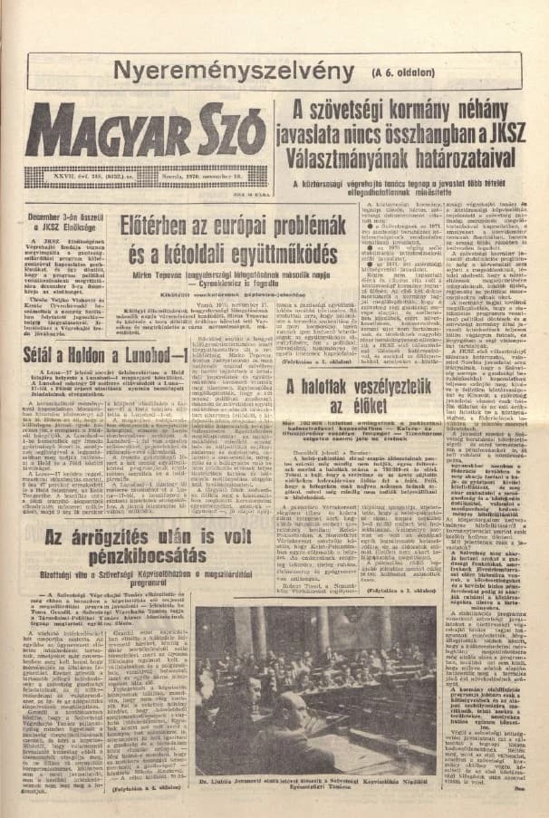 Magyar Szó, 27. évf. 1970. november 18. 318. sz. 1–14. oldal