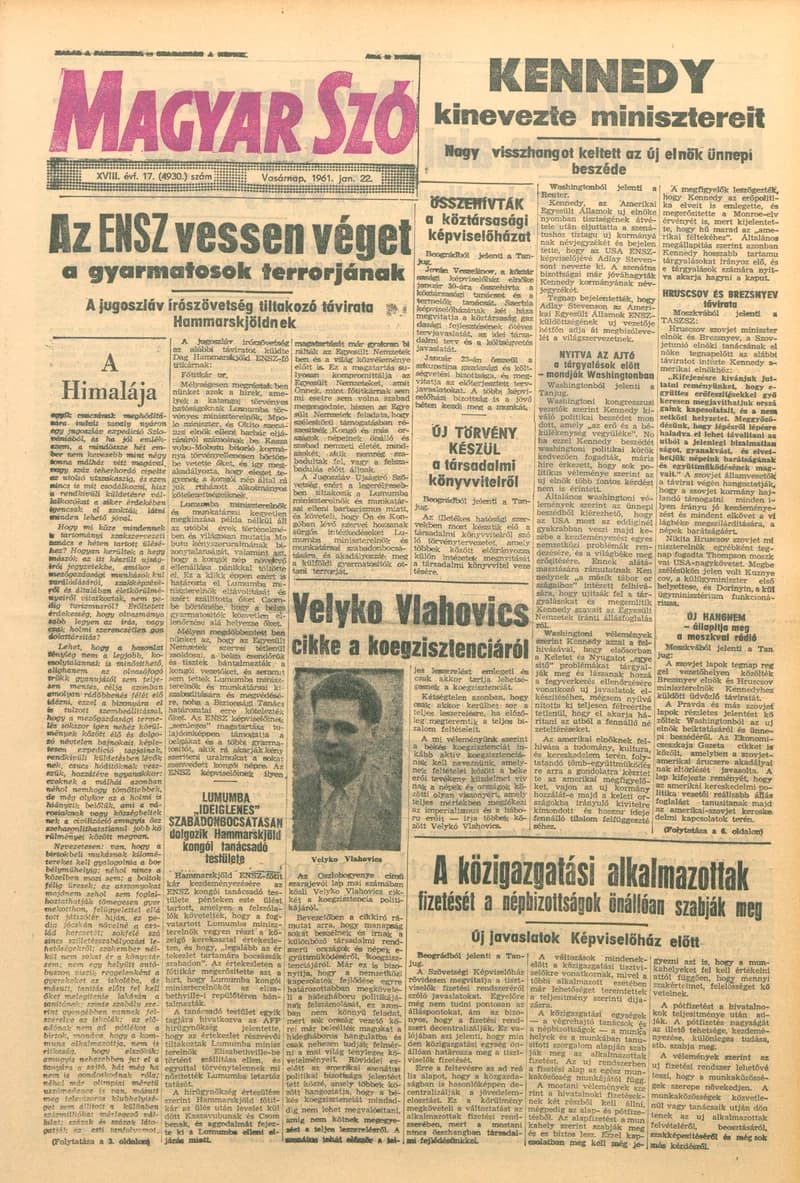 Magyar Szó, 18. évf. 1961. január 22. 17. sz. 1–12. oldal