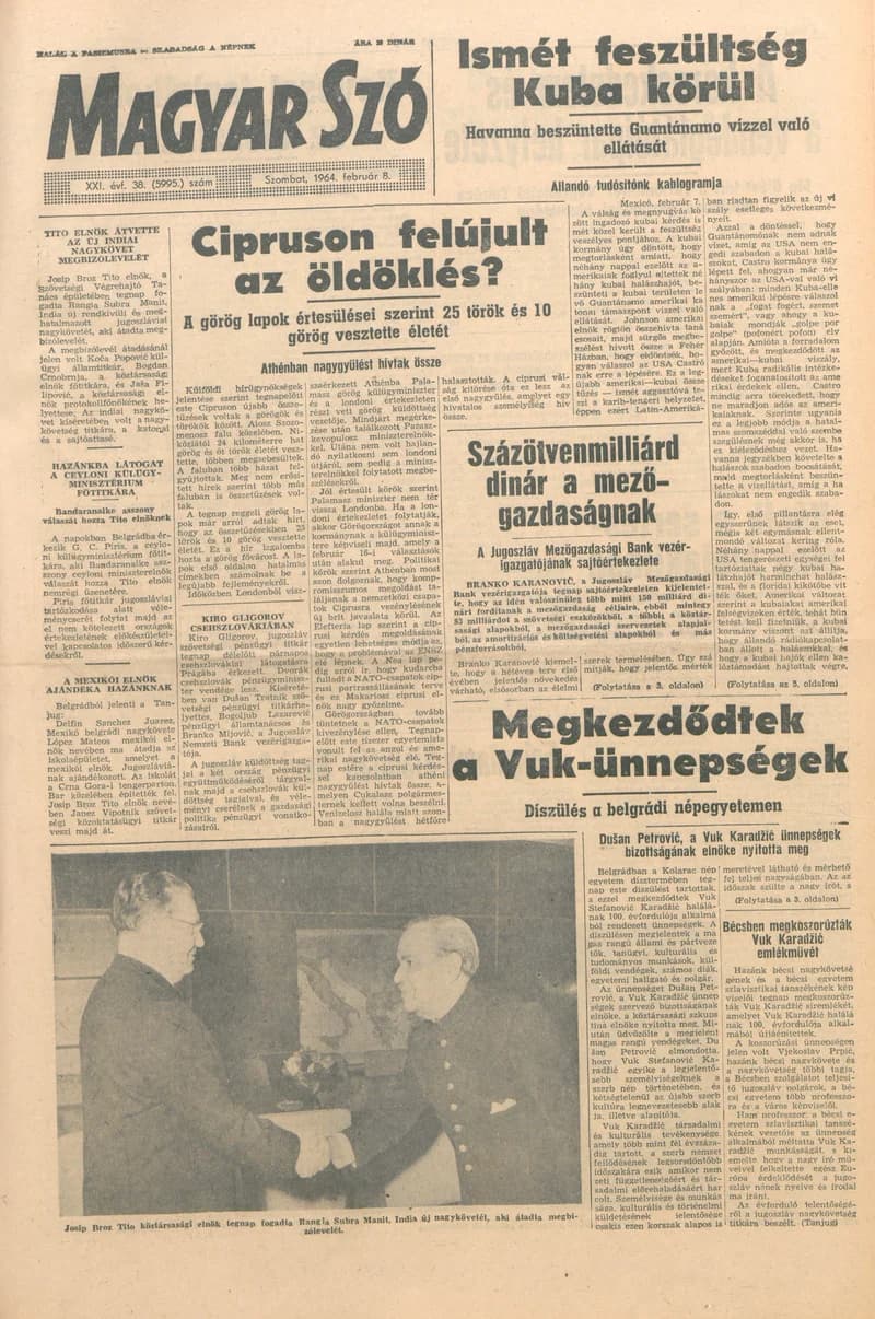 Magyar Szó, 21. évf. 1964. február 8. 38. sz. 1–12. oldal