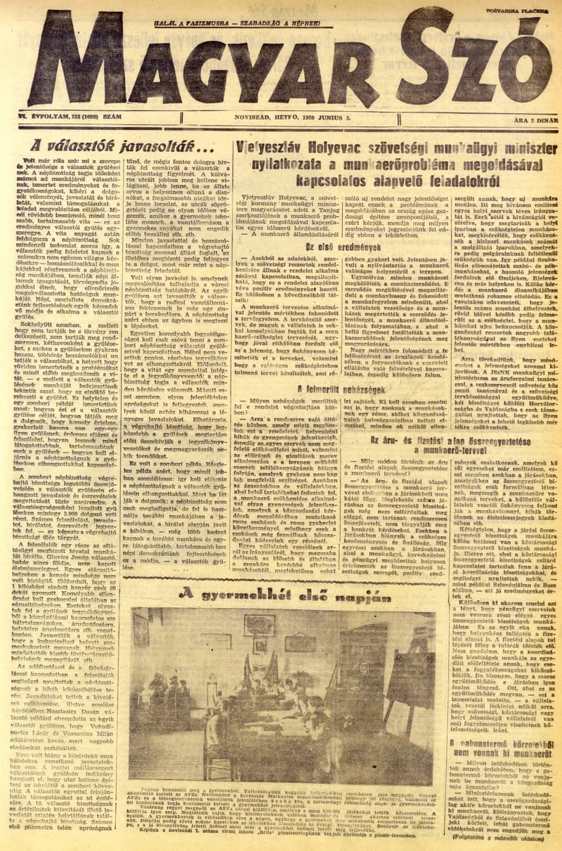 Magyar Szó, 7. évf. 1950. június 5. 133. sz. 1–4. oldal