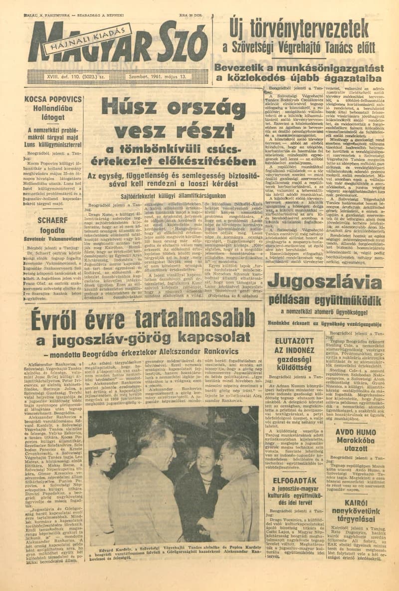 Magyar Szó, 18. évf. 1961. május 13. 110. sz. 1–12. oldal