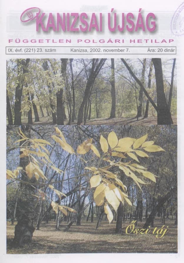 Új Kanizsai Újság, 9. évf. 2002. november 7. 23. sz.